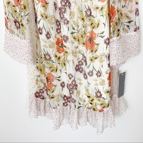 NEW NWT JAVOVICH HAWK Floral Prairie Babydoll Dress XS cottagecore casual - Picture 4 of 9